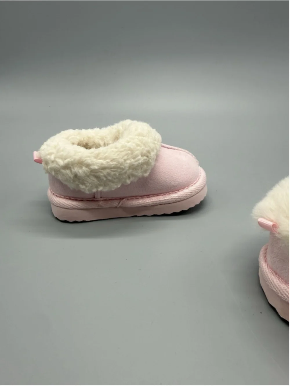 Wonder Nation Pink Faux Suede Bootie Boots Faux Fur Lined Slip-On Girls 3